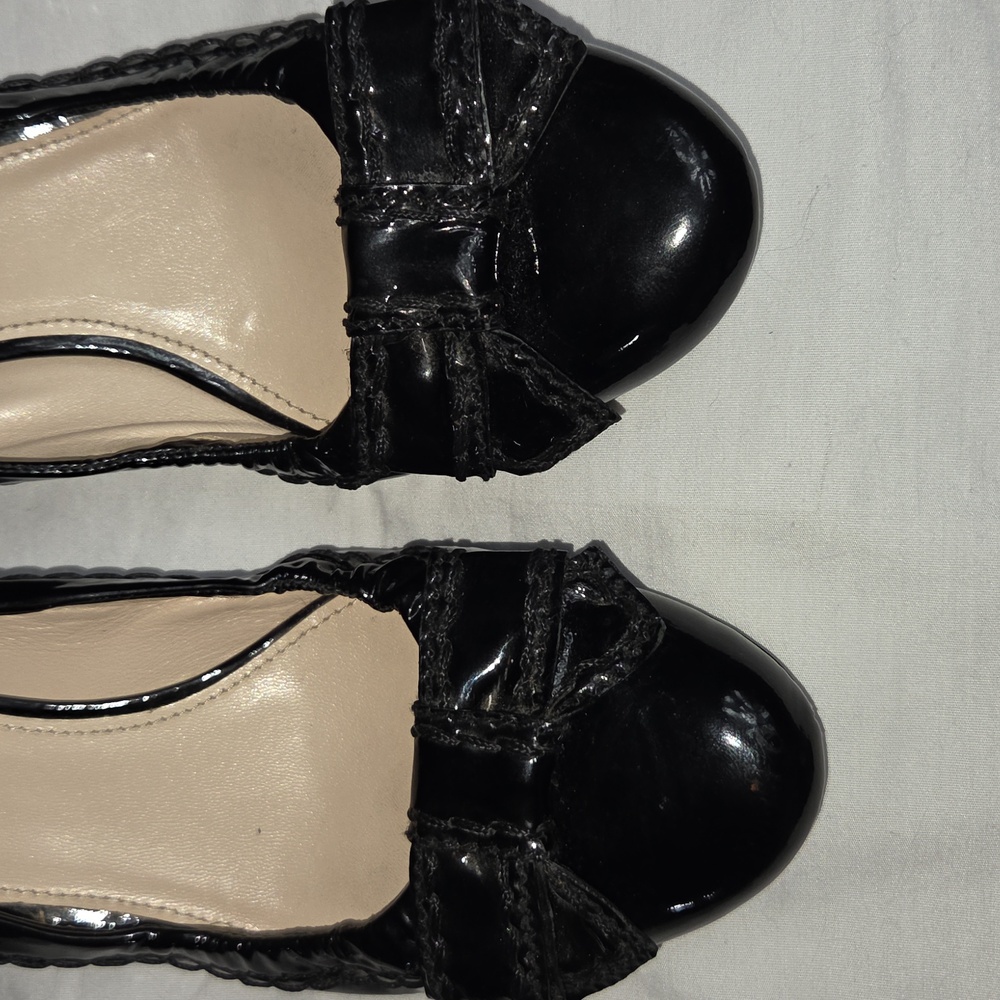 PRADA Black Patent Leather Kitten Heels with Bow 38 1/2 - Picture 2 of 12